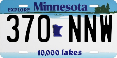 MN license plate 370NNW