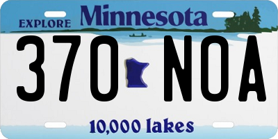 MN license plate 370NOA