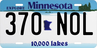 MN license plate 370NOL