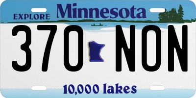 MN license plate 370NON