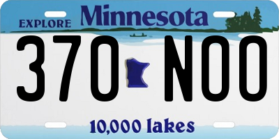 MN license plate 370NOO