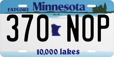 MN license plate 370NOP
