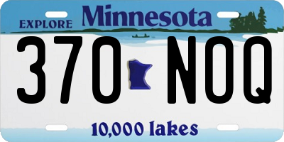 MN license plate 370NOQ