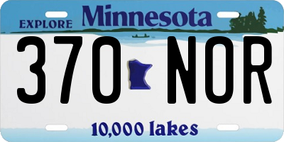MN license plate 370NOR