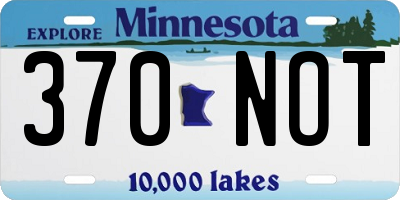 MN license plate 370NOT