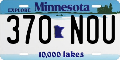 MN license plate 370NOU