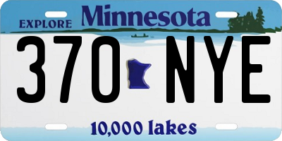MN license plate 370NYE