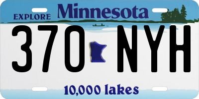 MN license plate 370NYH