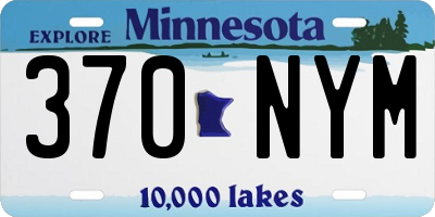 MN license plate 370NYM