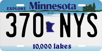 MN license plate 370NYS
