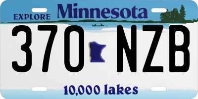 MN license plate 370NZB