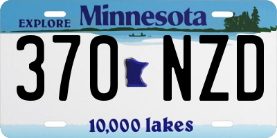 MN license plate 370NZD