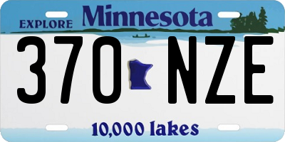 MN license plate 370NZE