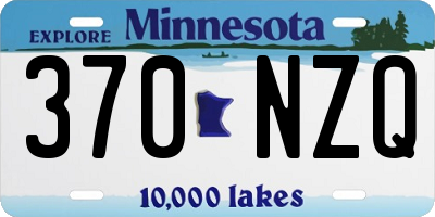 MN license plate 370NZQ
