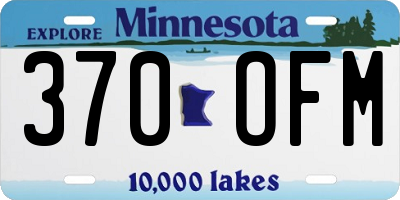 MN license plate 370OFM