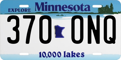 MN license plate 370ONQ