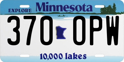 MN license plate 370OPW