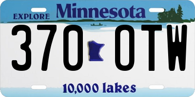 MN license plate 370OTW