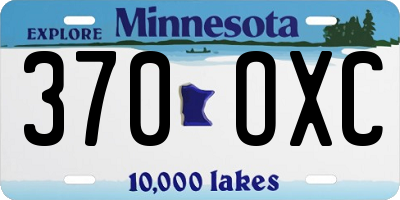 MN license plate 370OXC