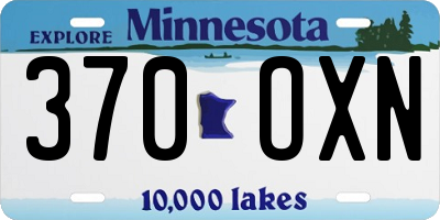MN license plate 370OXN
