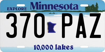 MN license plate 370PAZ