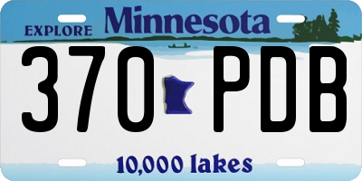 MN license plate 370PDB