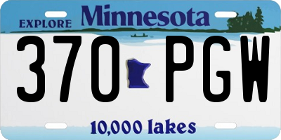 MN license plate 370PGW