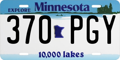 MN license plate 370PGY