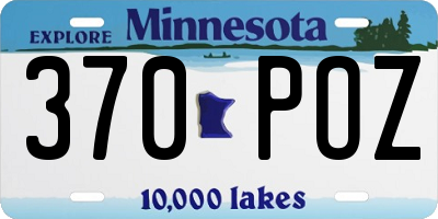 MN license plate 370POZ