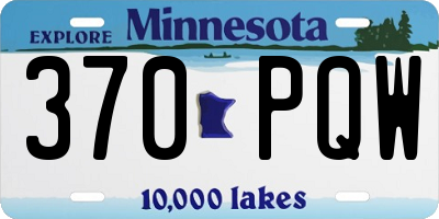 MN license plate 370PQW