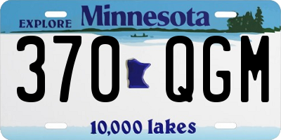 MN license plate 370QGM