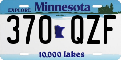 MN license plate 370QZF