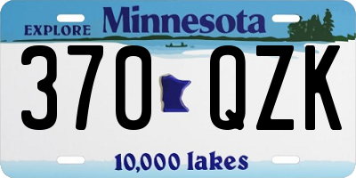 MN license plate 370QZK