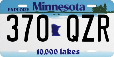 MN license plate 370QZR