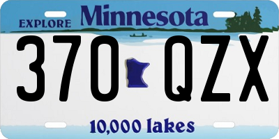 MN license plate 370QZX