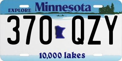 MN license plate 370QZY