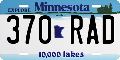 MN license plate 370RAD