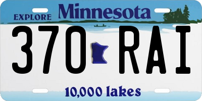 MN license plate 370RAI