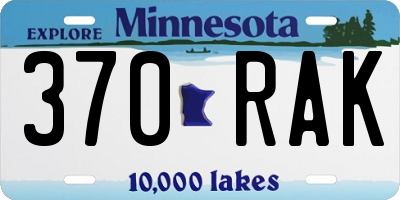 MN license plate 370RAK