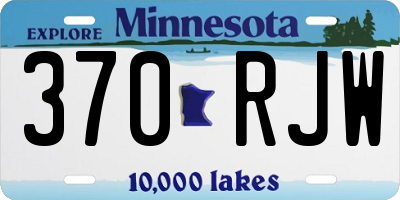 MN license plate 370RJW