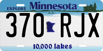 MN license plate 370RJX