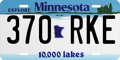 MN license plate 370RKE