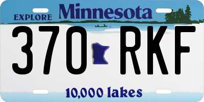 MN license plate 370RKF