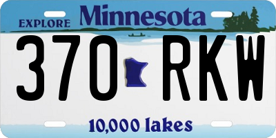 MN license plate 370RKW