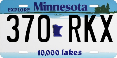 MN license plate 370RKX