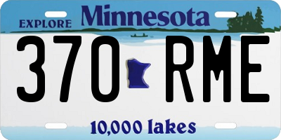 MN license plate 370RME
