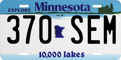 MN license plate 370SEM
