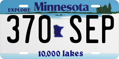MN license plate 370SEP