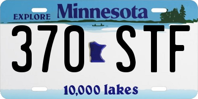 MN license plate 370STF