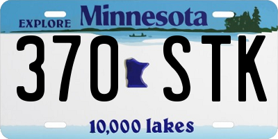MN license plate 370STK
